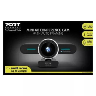 PORT mini konferenčná kamera, 4K, autoframing, stereo, čierna