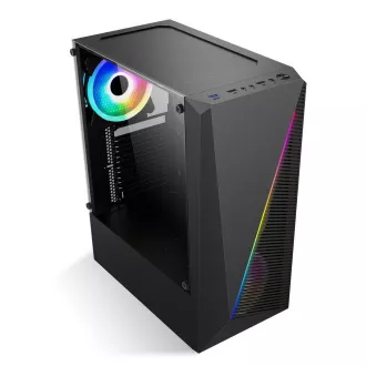 1stCOOL skriňa SHARK 2, middle tower, AU, USB 3.0, bez zdroja, RGB fan, priehľadná bočnica, čierna 1stCOOL skriňa SHARK 2, middle tower, AU, USB 3.0, bez zdroja, RGB fan, priehľadná bočnica, čierna
