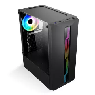 1stCOOL skriňa SHARK 1, middle tower, AU, USB 3.0, bez zdroja, RGB fan, priehľadná bočnica, čierna 1stCOOL skriňa SHARK 1, middle tower, AU, USB 3.0, bez zdroja, RGB fan, priehľadná bočnica, čierna