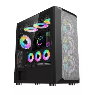 1stCOOL skriňa Wind Storm Black MiddleTower, AU, USB3.0, bez zdroja, čierna