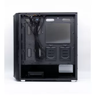 1stCOOL skriňa Wind Storm Black MiddleTower ARGB, AU, USB3.0, bez zdroja, RGB fan, priehľadná bočnica, čierna