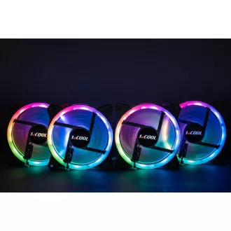 1stCOOL skriňa Wind Storm Black MiddleTower ARGB, AU, USB3.0, bez zdroja, RGB fan, priehľadná bočnica, čierna