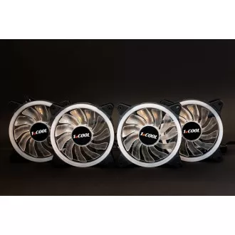 1stCOOL skriňa Wind Storm Black MiddleTower ARGB, AU, USB3.0, bez zdroja, RGB fan, priehľadná bočnica, čierna