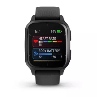 Garmin Venu Sq 2 Music, Slate / Black silicone band Garmin Venu Sq 2 Music, Slate / Black silicone band