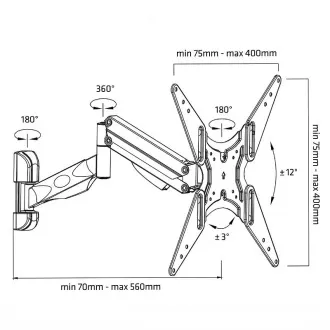 Plne polohovateľný držiak Tv Fiber Mounts M7C84 Plne polohovateľný držiak Tv Fiber Mounts M7C84