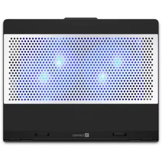 CONNECT IT FrostBlast chladiaca podložka pod notebook s modrým podsvietením, ČIERNA