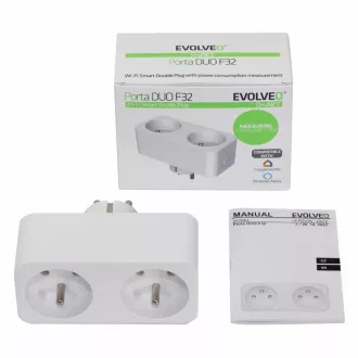 EVOLVEO Porta DUO F32, múdra Wi-Fi dvojzásuvka s meraním spotreby EVOLVEO Porta DUO F32, múdra Wi-Fi dvojzásuvka s meraním spotreby