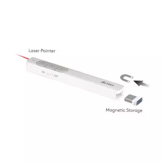 A4tech 2.4G bezdrôtový laserový prezentér & ukazovátko, biela