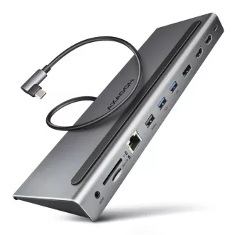 AXAGON HMC-4KX3 USB 5Gbps húb, 3x USB-A, 2x HDMI, DP, RJ-45 GLAN, SD/microSD, audio, PD 100W, kábel USB-C 40cm AXAGON HMC-4KX3 USB 5Gbps húb, 3x USB-A, 2x HDMI, DP, RJ-45 GLAN, SD/microSD, audio, PD 100W, kábel USB-C 40cm