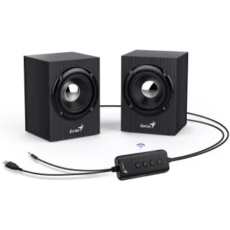 GENIUS repro SP-HF385BT, 2.0, Bluetooth 5.0, 4W, drevené, čierne GENIUS repro SP-HF385BT, 2.0, Bluetooth 5.0, 4W, drevené, čierne