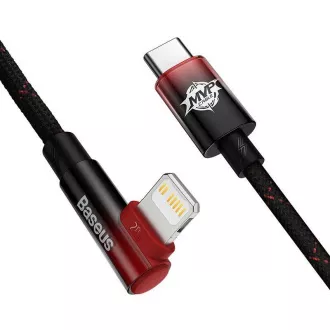Baseus uhlový kábel USB-C - Lightning, 20W 2m, červený