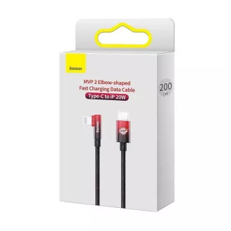Baseus uhlový kábel USB-C - Lightning, 20W 2m, červený