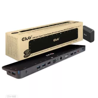 Club3D Dokovacia stanica USB-C 14v1, 1xDP, 1xHDMI, 1xVGA, 2xUSB-C, 5xUSB, 1xRJ45, 1x3.5mm, sivá