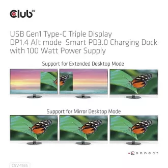 Club3D Dokovacia stanica USB-C 14v1, 1xDP, 1xHDMI, 1xVGA, 2xUSB-C, 5xUSB, 1xRJ45, 1x3.5mm, sivá