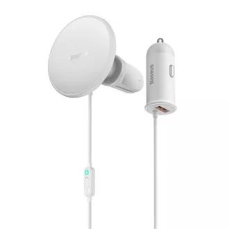 Baseus CW01 magnetický držiak s bezdrôtovým nabíjaním (do ventilačnej mriežky) 15W+25W, biela Baseus CW01 magnetický držiak s bezdrôtovým nabíjaním (do ventilačnej mriežky) 15W+25W, biela