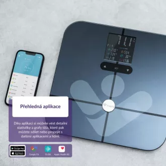TrueLife FitScale W7 BT - Bioelektrická impedančná bluetooth váha - čierna TrueLife FitScale W7 BT - Bioelektrická impedančná bluetooth váha - čierna