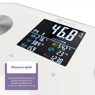 TrueLife FitScale W7 BT - Bioelektrická impedančná bluetooth váha - biela