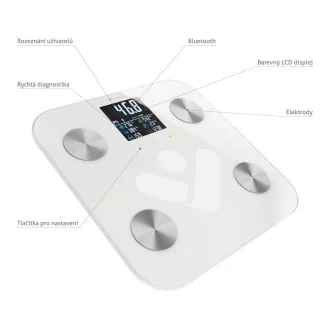 TrueLife FitScale W7 BT - Bioelektrická impedančná bluetooth váha - biela