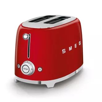 Smeg TSF01RDEU sendvičovač / hriankovač, 2 toasty, 6 úrovní opekania, zásuvka na omrvinky, štýl 50. rokov, červená