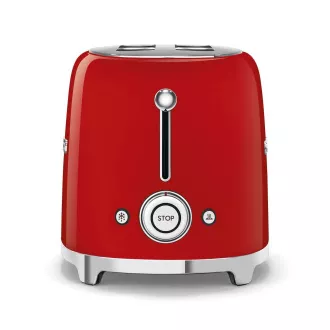 Smeg TSF01RDEU sendvičovač / hriankovač, 2 toasty, 6 úrovní opekania, zásuvka na omrvinky, štýl 50. rokov, červená