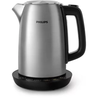 Philips HD9359/90 rýchlovarná kanvica, 1.7 l, 2200 W, regulácia teploty, čierna / strieborná