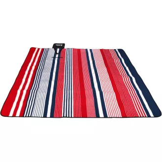 Pikniková deka 200x200 cm s ALU poťahom, pruhy - červená