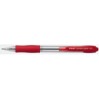 Guľôčkové pero Pilot super grip 0,7mm červené / náplň 2110 telo číre Guľôčkové pero Pilot super grip 0,7mm červené / náplň 2110 telo číre