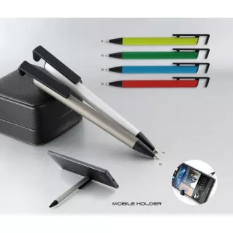 Guľôčkové pero hliníkové Womble so stojanom na mobil A02.3713