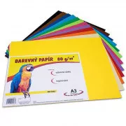 Farebný papier A3/80g 12 farieb 60 listov