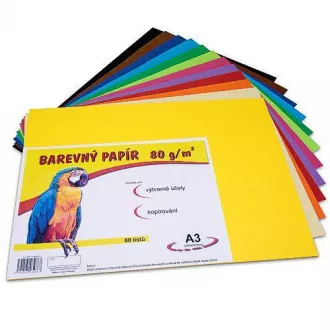 Farebný papier A3/80g 12 farieb 60 listov Farebný papier A3/80g 12 farieb 60 listov