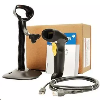 Zebra LS2208, čítačka čiarového kódu, KIT, black, USB-HID