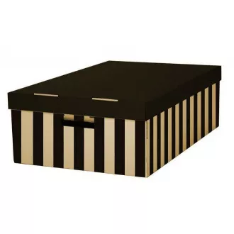 Archivačná krabica s vekom 56x37x18cm čierna nosnosť 10kg 2ks