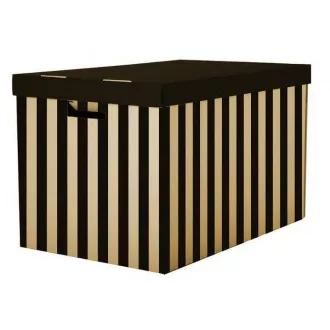 Archivačná krabica s vekom 56x37x36cm čierna nosnosť 15kg 2ks