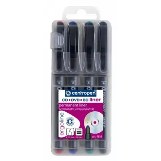 Popisovač Centropen 4616/4 F Liner CD/DVD/BD 4 farby 0,6mm Popisovač Centropen 4616/4 F Liner CD/DVD/BD 4 farby 0,6mm