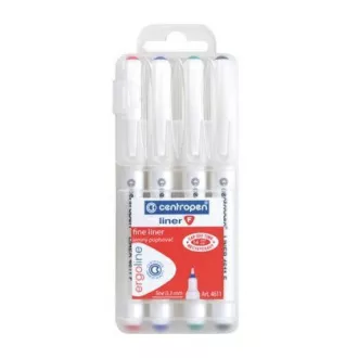 Popisovač Centropen 4611/4 F Liner 4 farby 0,3mm Popisovač Centropen 4611/4 F Liner 4 farby 0,3mm