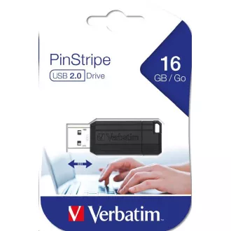 VERBATIM Flash Disk 16GB Store 'n' Go PinStripe, čierna