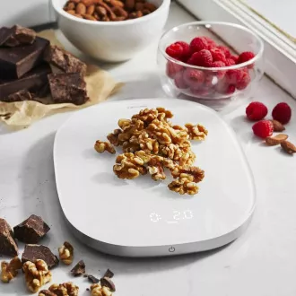 ZWILLING digitálna kuchynská váha, Li-ion batéria, USB napájanie, sklo, strieborná - Enfinigy