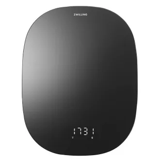 ZWILLING digitálna kuchynská váha, Li-ion batéria, USB napájanie, LCD display, sklo/plast, čierna - Enfinigy