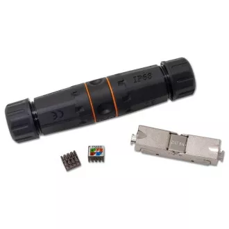 Spojka vodotesná STP RJ45, Cat5E, Cat6, Cat6A, krytie IP68 Spojka vodotesná STP RJ45, Cat5E, Cat6, Cat6A, krytie IP68