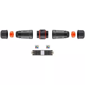 Spojka vodotesná STP RJ45, Cat5E, Cat6, Cat6A, krytie IP68 Spojka vodotesná STP RJ45, Cat5E, Cat6, Cat6A, krytie IP68
