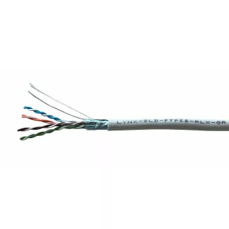 FTP kábel LYNX REELEX AIR, Cat5E, drôt, PVC, Eca, sivý, 305m