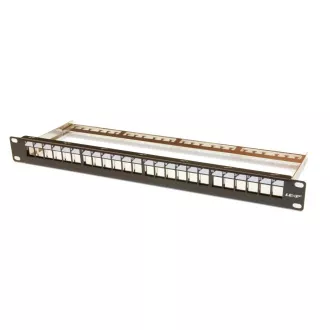 19" modulárny patch panel LEXI-Net 24port, čierny