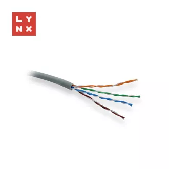 LYNX UTP kábel Cat5e, LSOH, celomedený, vnútorný, šedý, box 305m