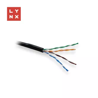 LYNX UTP kábel Cat5e, PE (Fca), celomedený, vonkajší, čierny, box 305m LYNX UTP kábel Cat5e, PE (Fca), celomedený, vonkajší, čierny, box 305m