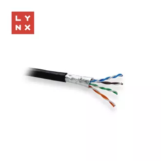 LYNX FTP kábel, Cat5e, PE (Fca), 0, 5mm, celomedený, vonkajší, čierny, box 305m LYNX FTP kábel, Cat5e, PE (Fca), 0, 5mm, celomedený, vonkajší, čierny, box 305m