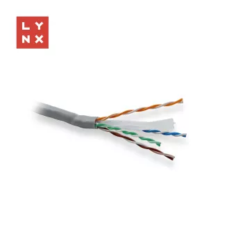 LYNX UTP kábel, Cat6, PVC (Eca), celomedený, vnútorný, šedý, box 305m