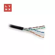 LYNX UTP kábel, Cat6, PE (Fca), celomedený, vonkajší, čierny, box 305m