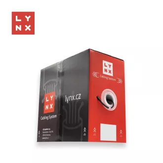 LYNX UTP kábel, Cat6, PE (Fca), celomedený, vonkajší, čierny, box 305m