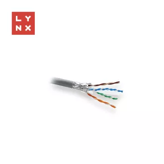 LYNX FTP kábel, Cat6, PVC (Eca), celomedený, vnútorný, šedý, cievka 305m