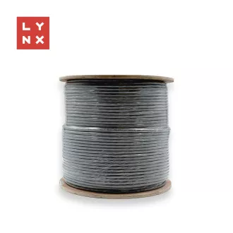 LYNX FTP kábel, Cat6, PVC (Eca), celomedený, vnútorný, šedý, cievka 305m